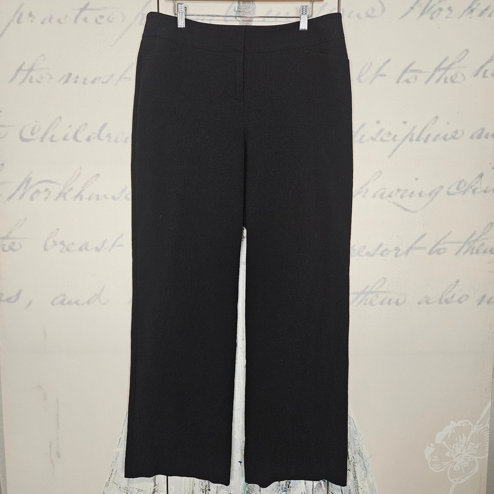 Chicos Black Straight Leg Career Pants Size‎ 2 (L) Regular